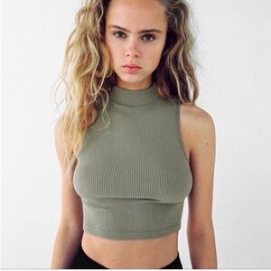 Zara Turtleneck Sleeveless Crop Top